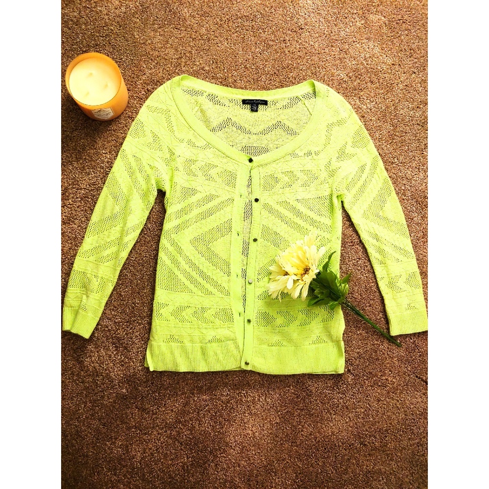 Neon Yellow/ Lime Green Cardigan!